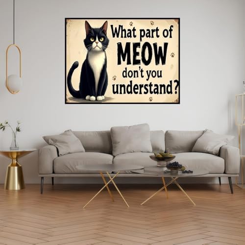 WNPOKN Tuxedo Cat Diamond Art Kits for Adults 16 x 12inch