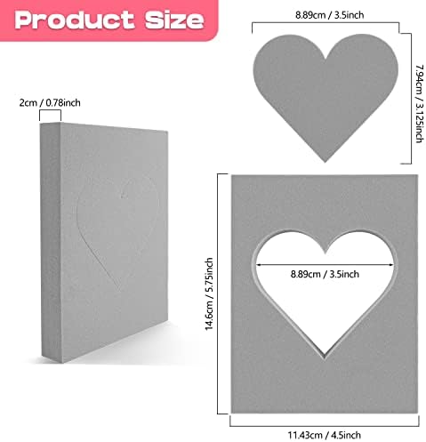 BAOFALI 15 Pcs Large Stamping Foam Grey Moldable Heart Foam Stamps Plastic Dry Foam Stamp Pad Cut and Dry Foam Stamping Foam Block for Sculpture, Modeling, DIY Arts and Handicrafts Projects
