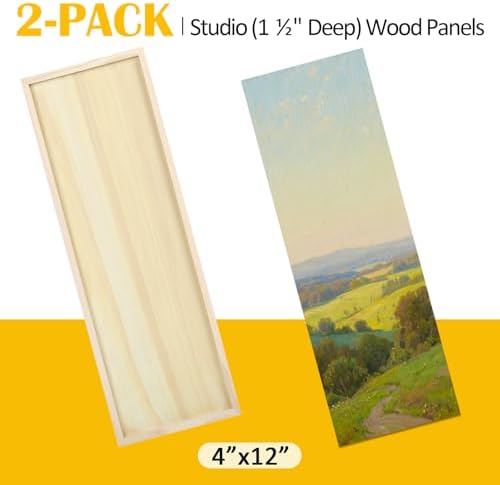 Falling in Art 2 Pack 4x12'' Unfinished Gallery Birch Wood Canvas Panels
