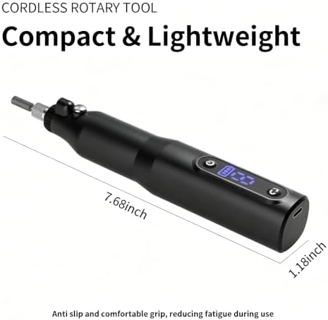 Cordless Rotary Tool Kit - 9-Speed Adjustable with USB Charging | Multi-Purpose Engraving Pen for Sanding, Polishing, Drilling & DIY Crafts | Includes 3D Printing Accessories (Black)