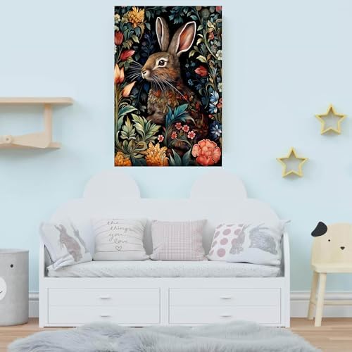 EIBEILI Diamond Painting Kits for Adults DIY 5D Diamond Art Paint with Round Diamonds Full Dril Gem Rabbit Art Painting Kit for Home Wall Decor Gifts 12x16inch