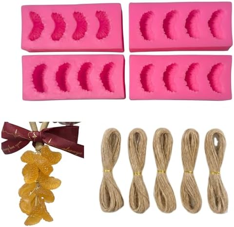 DIY Soap Making Kit, Silicone Orange Soap Molds with Hemp Cord, for Homemade Craft Soap Mold, Exquisite Soap Making Molds for Gift (Without Soap)