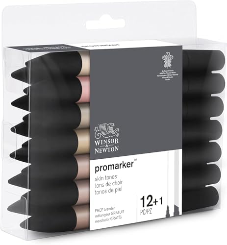Winsor & Newton ProMarker Set, 12 Count, Skin Tones