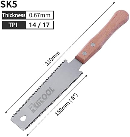 RUITOOL Japanese Hand Saw 6 Inch Double Edge Ryoba Pull Saw for Flush Cuts