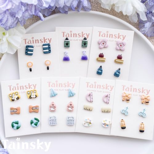 Tainsky Back to School Polymer Clay Cutters, 27 School Supply Shapes