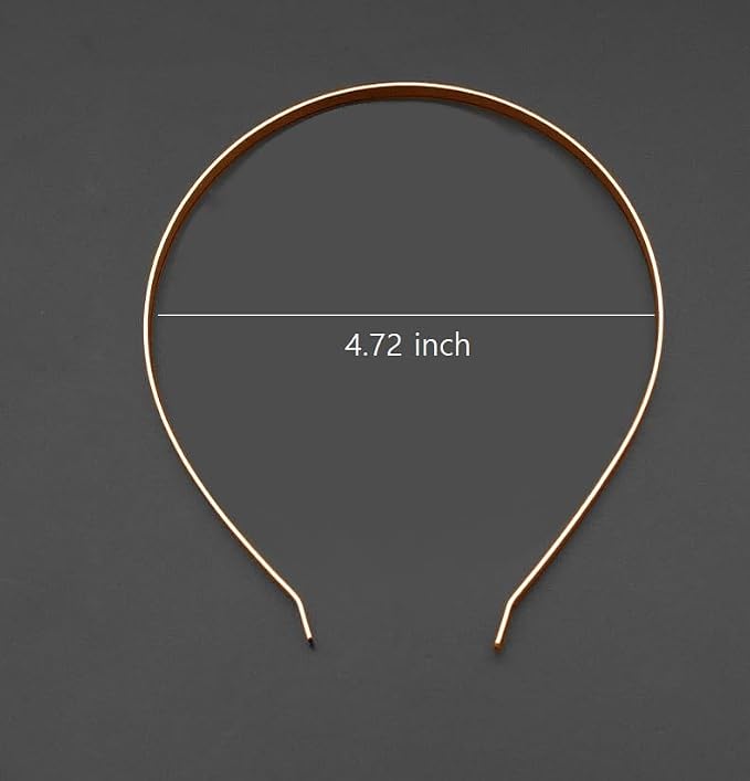 Generic 6 Size Thin Metal Headbands Set, Gold DIY Hairband Bases for Women & Girls, 6 Count