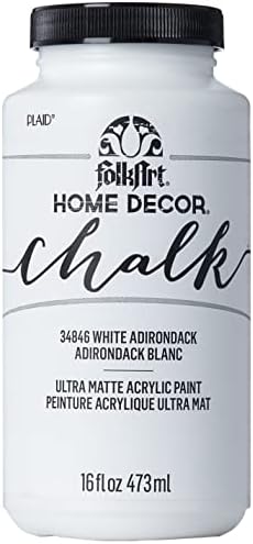 FolkArt Home Decor Chalk Furniture & Craft Paint in Assorted Colors, 16 ounce, White Adirondack,34846