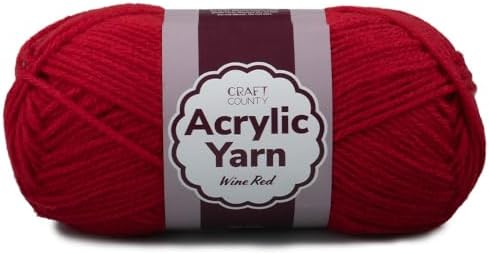 Craft County Medium 4 Acrylic Yarn – 200 Yards of Super Vibrant Yarn for Blankets, Scarves, Hats, & More!