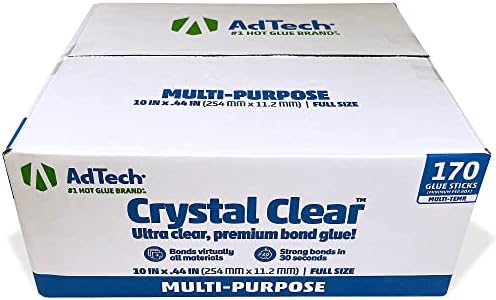 AdTech Crystal Clear Hot Glue Sticks, 10 Inch Full Size | Multi-Temperature, Quick Bonding for Crafting, Scrapbooking & DIY Projects | Fits All Full-Size Glue Guns | Made in the USA
