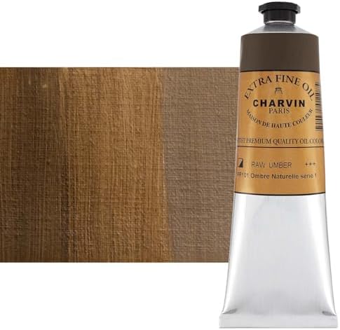 Charvin Extra Fine Oil Paint, Raw Umber 150 ml - Triple-Milled, Rich Texture, Poppy Oil-Based, Light-Fast, Handmade, Archival Quality