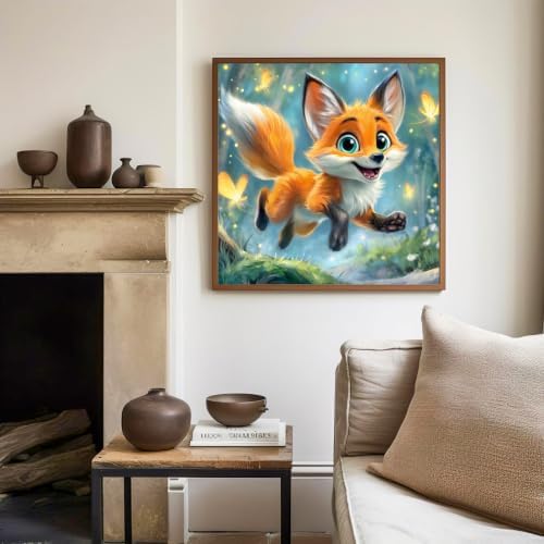 Mandun Fox Paint by Numbers Kit for Kids, 8x8 inch