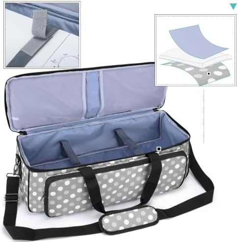LUXJA Carrying Bag for Cricut Die-Cutting Machine and Supplies, Gray Dots