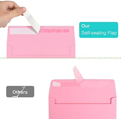 70 Packs of Invitation Envelopes, A2 Envelopes Pink Postcard for 4.5x5.5 Cards for Invitations, Self Seal for Photos RSVP, Greeting Cards