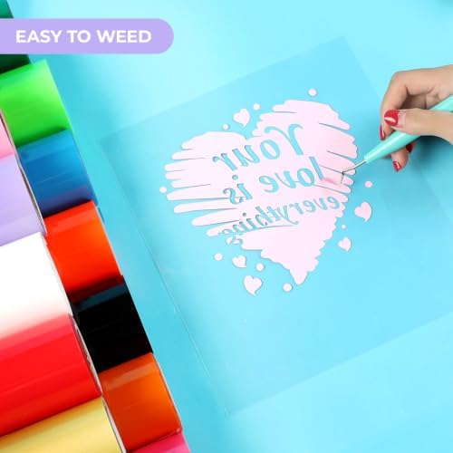 HTVRONT Heat Transfer Vinyl Neon Pink HTV Rolls, 12" x 20ft