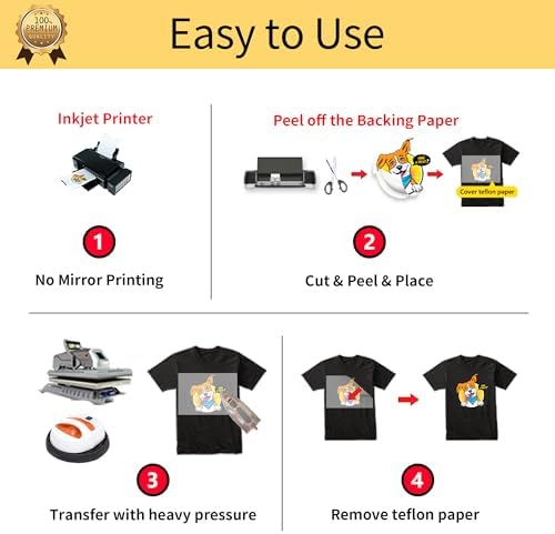 TransOurDream Iron on Heat Transfer Paper for Dark and Light Fabrics (15+15 Sheets, 8.5x11", Mix Pack) Iron on Transfers for T Shirts Printable HTV Heat Transfer Vinyl for Inkjet Printers