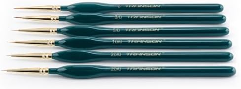 Transon 6Pcs Extra Fine Detail Brushes for Model Miniature Painting and Also Acrylic Watercolor Painting