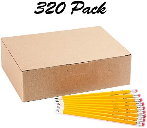 Madisi Wood-Cased #2 HB Pencils, Yellow, Pre-sharpened, Bulk Pack, 320 pencils (Pack of 2)