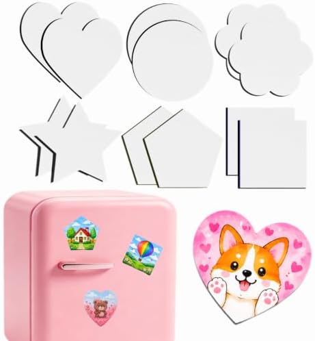 12 Pack Paintable Magnetic Canvas Boards, 3 Inch DIY Fridge Magnets