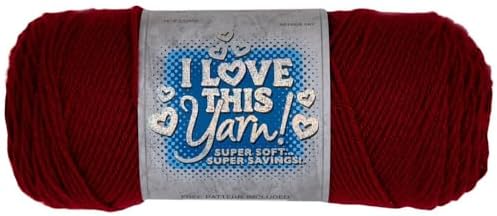 Hobby Lobby I Love This Yarn, 100% Acrylic, 50 Cranberry, Set of 2