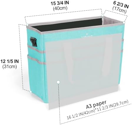 JJRING Craft Organizer Tote Bag Large Art Storage Caddy Sky Blue | With Multiple Pockets For Sewing, Scrapbooking, School, Medical, And Office Supplies