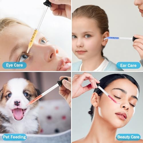 Eye Dropper, 1mL Glass Liquids Pipette Dropper Tool with Measurement Herain