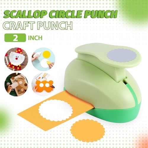 UCEC Scalloped Circle Punch 2"(5 cm) Diameter for Paper Crafts Scrapbooking