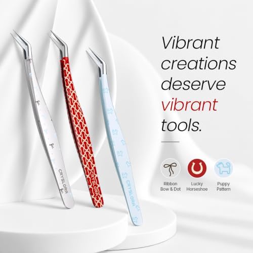 Craft Tweezers, Precision Tweezers with Leather Pouch for Stickers