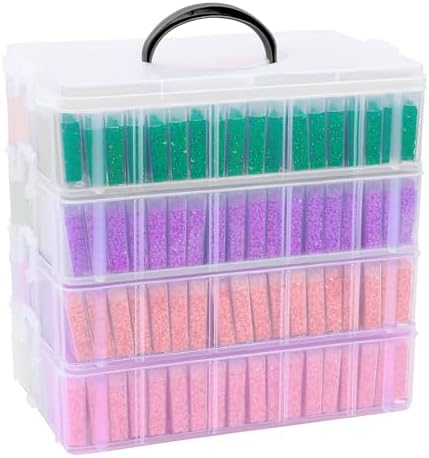 VTG Diamond Painting Storage Containers with 320 Grids Diamond Art Storage Bead Organizer Painting Accessories DIY Jewelry Craft