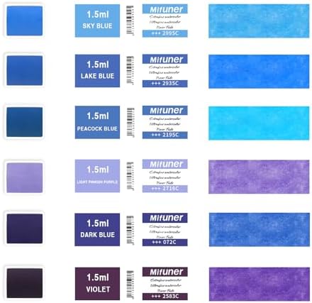 Mini Portable Handmade Artist Watercolor Paint,6 Colors Solid Watercolor