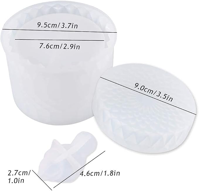 Silicone Crystal Box Resin Mold with Lid and Bird Handle Shape Mold for Epoxy Resin Jewelry Storage Bottle Jar Trinket Containers Candle Holder DIY Crafts Supplies Resin Kit Home Decor Gift