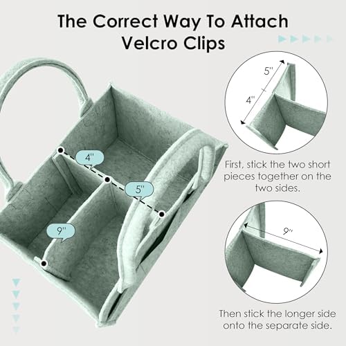 HIPHOP PANDA 2-Pack Diaper Caddy Organizer - Nursery Storage Bin & Car Organizer for Diapers, Wipes, and Baby Essentials - Dual-Color Solid Set (Grey/Green), Large Size