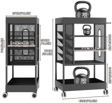 Rolling Utility Art Cart with Paint Storage & Brush Organizer,Black