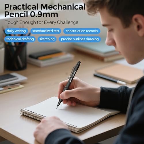 Nicpro Art Mechanical Pencil 0.9mm with Case, 3PCS Mechanical Pencils 0.9