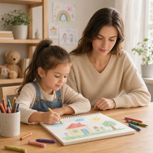 Sketch Book for Kids 8.5 x 11 Inch Hardcover Spiral Bound Sketch Pad, 50 Sheets 110gsm Thick Paper, Art Drawing Book for Children（ 1PCS）