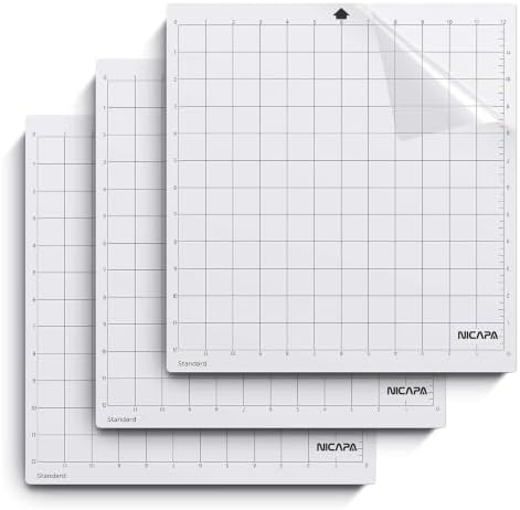 Standard Grip Cutting Mat for Silhouette Cameo 4/3/2/1 (12x12 inch,3 pack) Standard Adhesive Sticky Quilting Cut Pads Replacement Accessories for Silhouette Cameo