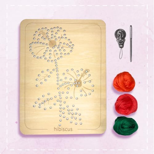 Wooden Flower Lacing Embroidery Kits for Beginners, Set of 5 Learn-to-Stitch Craft Boards, Sewing & Embroidery Art Kits for Kids Ages 8+, DIY Craft Projects, Educational Gifts, Party Favors (Summer)