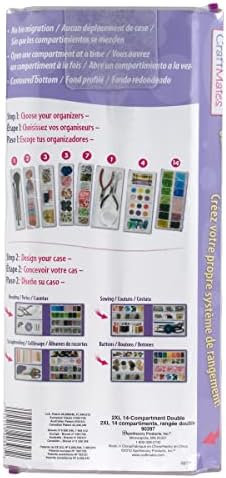 Craft Mates Bead Organizer, 14 Locking Compartments, Plastic Storage (2XL)