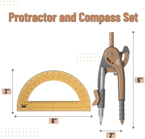 Mr. Pen- Geometry Compass and Protractor Set, 6 Inch Compass