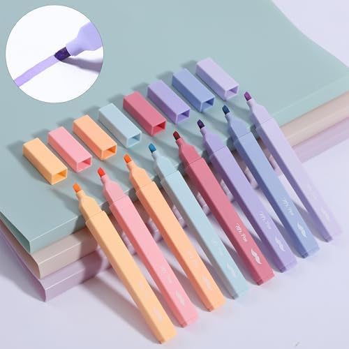 Mr. Pen- Aesthetic Highlighters No Bleed, 8 Pack, Assorted Colors | Chisel Tip, Cute Highlighters Assorted Colors for Journaling, Highlighting, Underlining, Fast Dry, Back to School Supplies