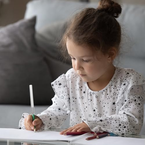 TEHAUX 5pcs Pencil Extenders, 4inch Stainless Steel Pencil Lengthener Adjustable Charcoal Stand Pen Sleeve Extender Holder Lengthener for Artists, Home School Office Supplies (Silver)