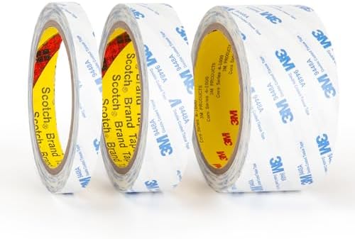 3M Double Sided Tape 1"×32.8Ft 1 Pack 9448A Double Coated Tissue Tape