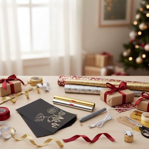 Foil Pen USB Heat | Foil Embossing Tool, with 4 Size Metal and Storage Box, Foils Quill Pens Kit, Hot Foiling Pen for Card Making Scrapbooking Tools