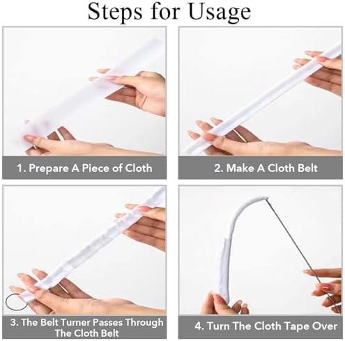 Haikole 10 pcs Professional Loop Turner Kit - 10.4 Inch Stainless Steel Sewing Hook Tool with Latch Hook for Fabric Tubes, Belts & DIY Crafts | Effortless Tube Turning & Time Saving (Silver 10pcs)