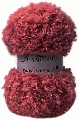 (32 Colors Available) Yusarinl Teddy Bear Yarn,Fuzzy Yarn for Crochet Polyester Plush Fur for Crafts Fluffy Fuzzy for Knitting(3.35 oz, 40 yds)-Red
