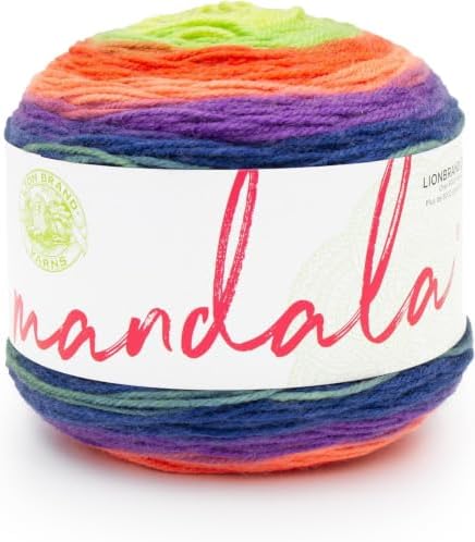 Lion Brand Yarn Mandala, Multicolor Yarn for Knitting, Crochet and Crafting, Slimer, 6 Pack