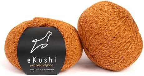 100% Baby Alpaca Yarn for Knitting & Crocheting - Set of 2 Skeins of Premium Yarn DK - Lightweight, Hypoallergenic & Thermal Peru Made - Ideal for Delicate Projects (RE158 - Cinnamon)