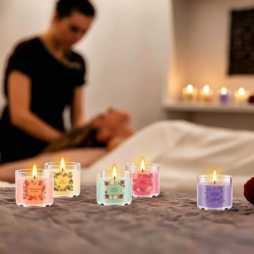 Scented Candles Gift Set, 24 Pack 2oz Soy Wax Aromatherapy Candles with 12 Fragrances, Long Lasting Smokeless Candles in Clear Acrylic Cups with Cotton Wick, Birthday Gifts for Women, Home Decor