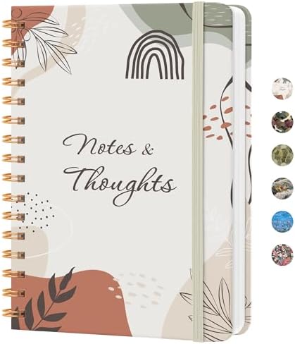 Lined Spiral Journal Notebook, A5 College Ruled Notebook for Note-Taking