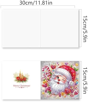 POETRYDRAW 6 Pack 5D DIY Diamond Art Painting Christmas Greeting Card Kit, Diamond Art Birthday Holiday Greeting Card, Crafts Kit Creative with Envelope