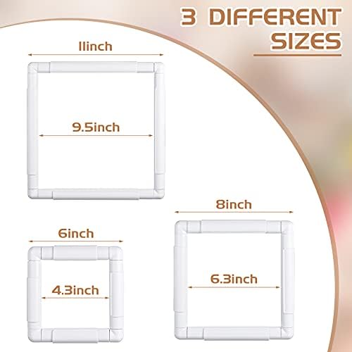Janinka 3 Pcs Embroidery Hoop Cross Stitch Frames and Hoops, White